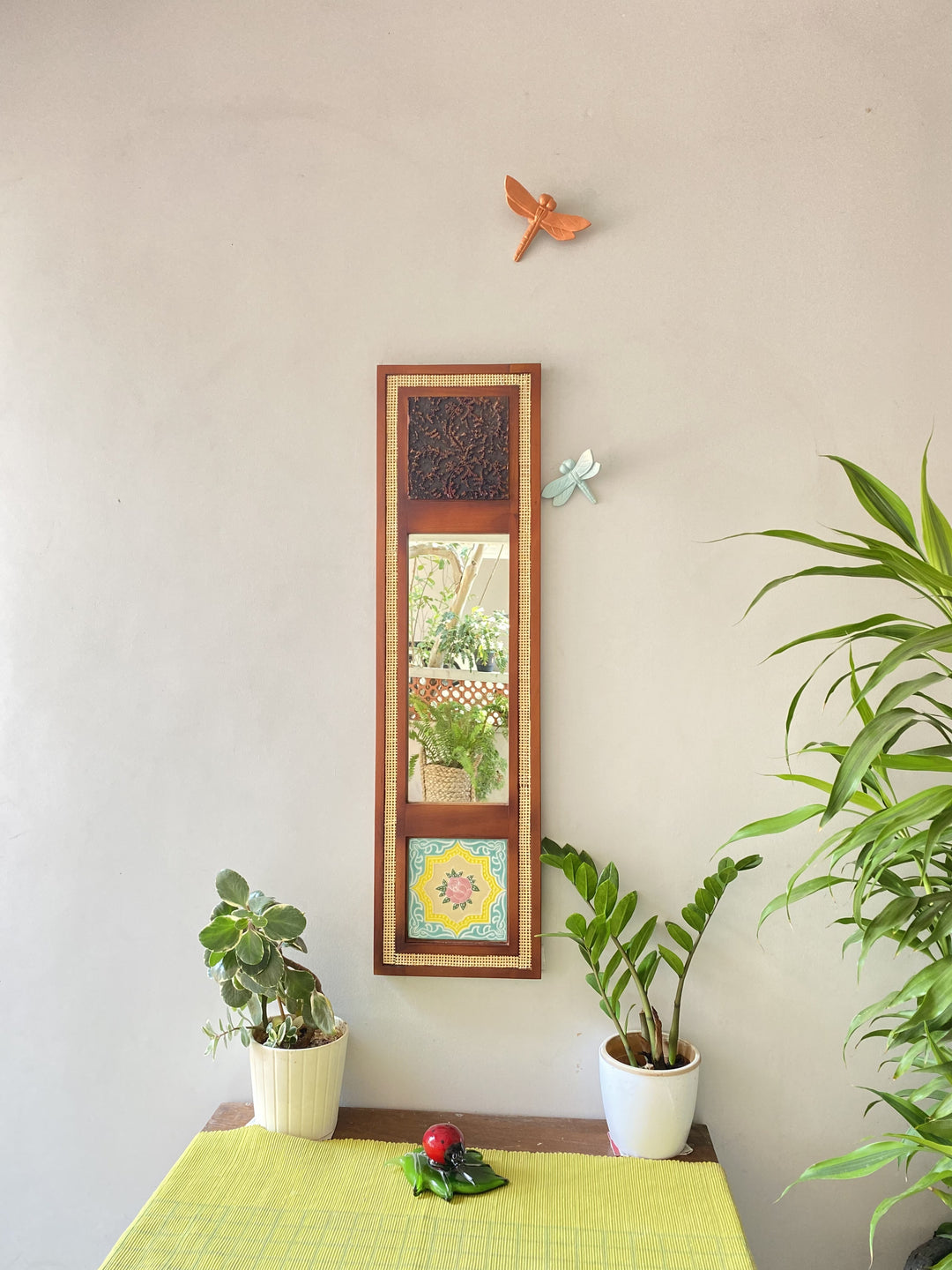 Aaina with Wicker, Tile & Blocks - Pansy