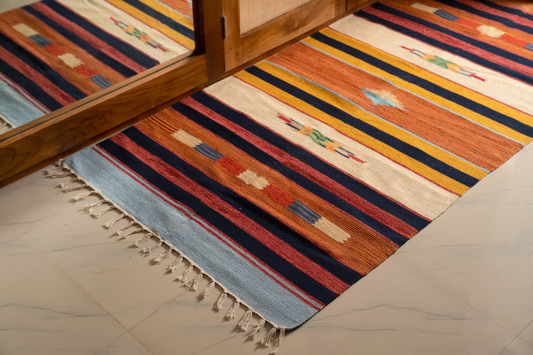 Cotton Kilim Rugs - 6ftx3ft