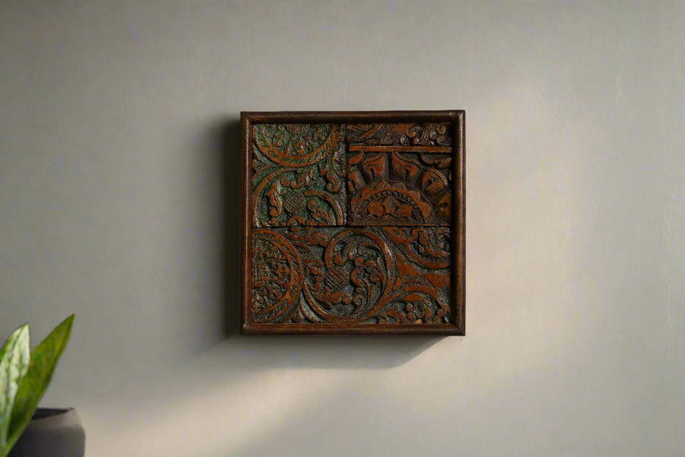 wall frame, wall panel, carved wooden panel