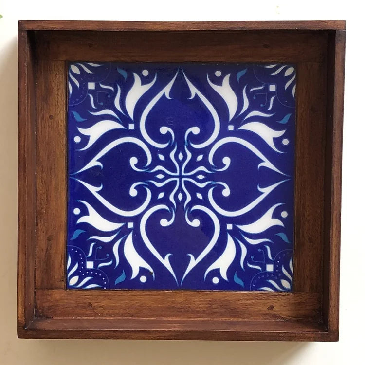 Clematis Single Square Tray - Azure Collection