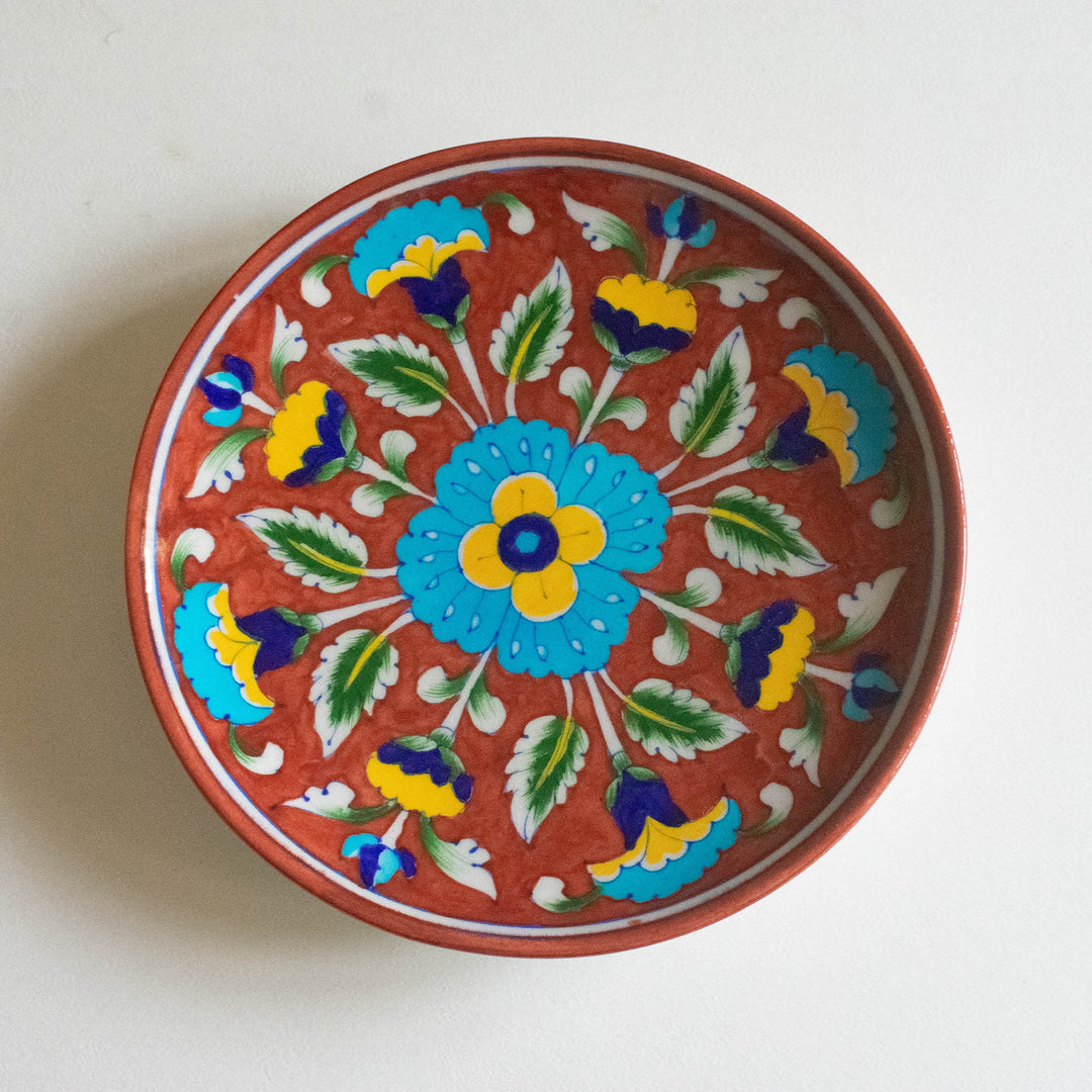 Rangoli Brown Wall Plate 8”