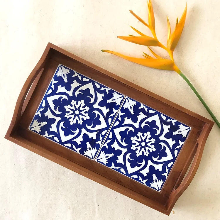 Cloverleaf Serving Tray - Azure Collection