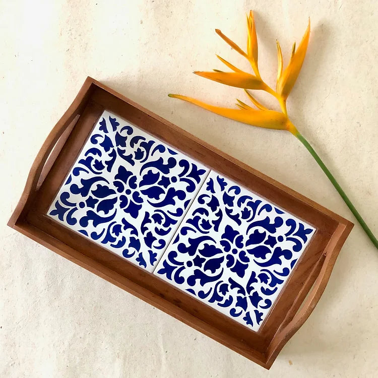 Stencil Serving Tray - Azure Collection