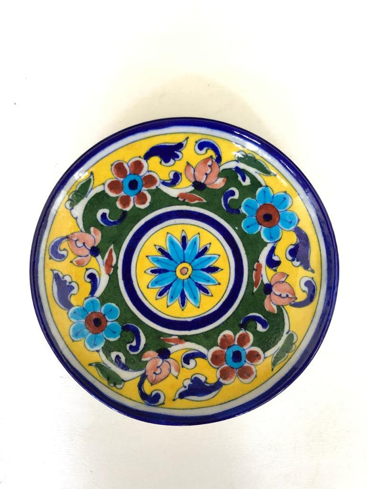 Yellow Rangoli Wall Plate 6"